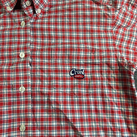 Vintage Cruel Girl Women's Size S Blue Red Plaid Long Sleeve Button Down Shirt‎ - Picture 7 of 11